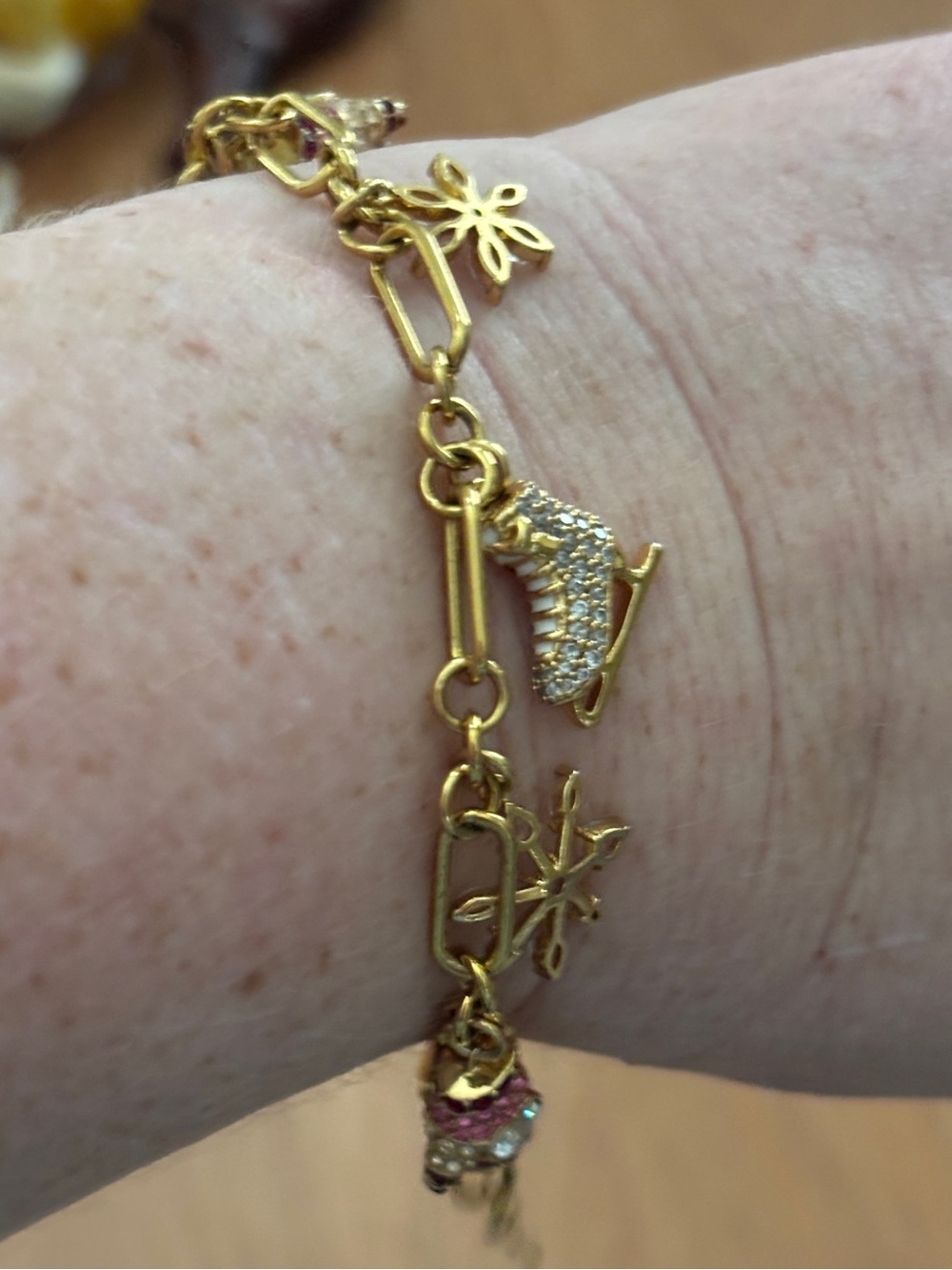Kate Spade New York Gold-Tone Ice Skate Charm Bracelet